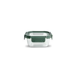 Contenedor vidrio Cuadrado 520 ml tapa vidrio Apto Horno