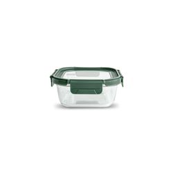 Contenedor vidrio Cuadrado 800 ml tapa vidrio Apto Horno