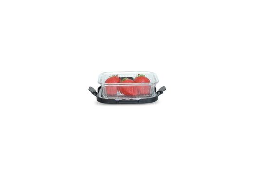 Contenedor Vidrio Rectangular 370 Ml Tapa Acero Inox Microondas Iris
