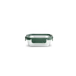 Contenedor vidrio Rectangular 370 ml tapa vidrio Apto Horno