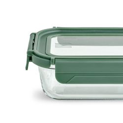 Ορθογώνιο γυάλινο δοχείο 370 ml γυάλινο καπάκι Ασφαλές για φούρνο