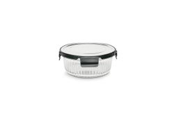 Contenedor Vidrio Redondo 950 Ml Tapa Acero Inox Microondas Iris