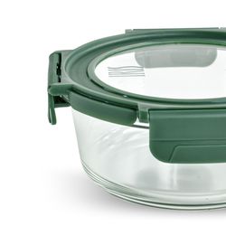 Στρογγυλό γυάλινο δοχείο 950 ml γυάλινο καπάκι Ασφαλές για φούρνο