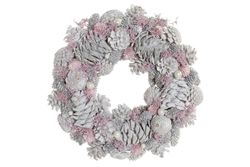Pink Christmas wreath centerpiece