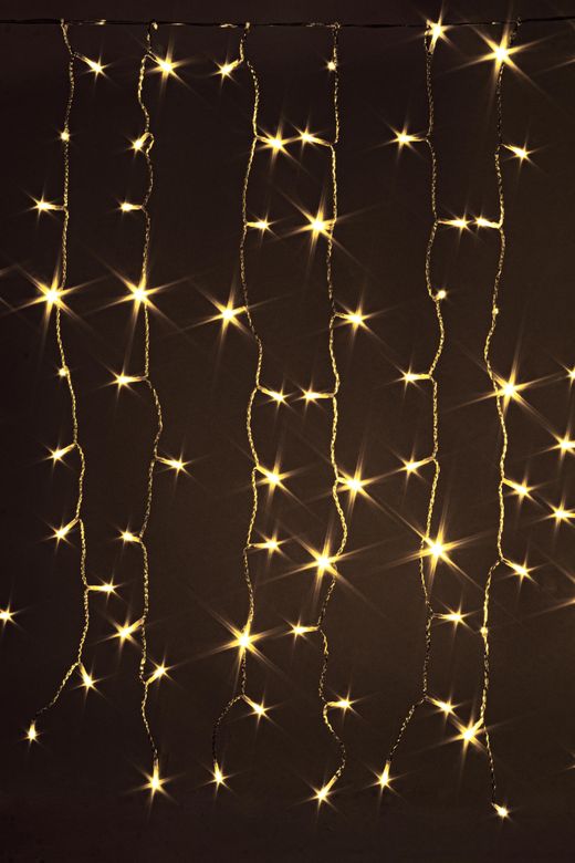 Cortina de Luces 200 LED Blanco Frío 2 x 1 m Navidad Bizzotto