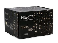 Cortina de Luces 200 LED Blanco Frío 2 x 1 m Navidad Bizzotto