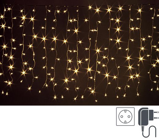 Cortina de Luces 400 LED Blanco Frío 4 x 1 m Navidad Bizzotto