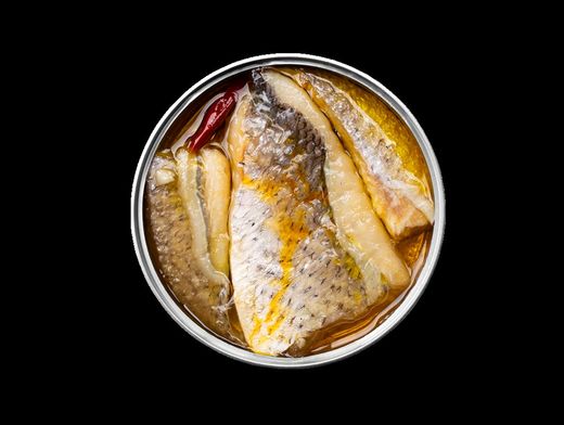 Corvina en Aceite de Oliva Virgen Extra Picante ABC+ Conservas Marisco Pescado Gourmet Portugal 120 g