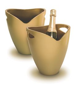 Cubitera de Hielo Diseño Pulltex Dorada 21 cm x 21 cms x 26 cms