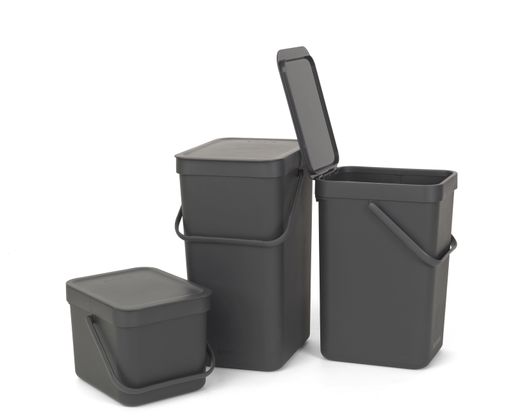 Cubo Basura para Reciclar Sort & Go 12 L Gris Brabantia