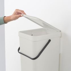 Cubo Basura para Reciclar Sort & Go 16 L Gris Claro Brabantia