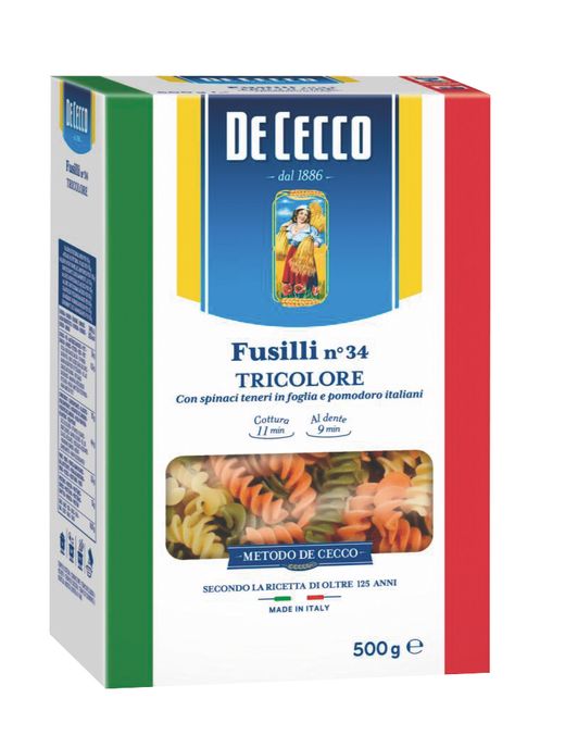 De cecco fusilli tricolore 500gr