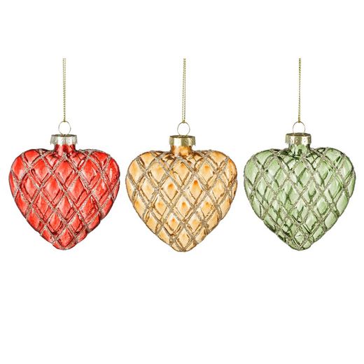 Christmas Tree Decoration Heart Green Red Green Edelmann