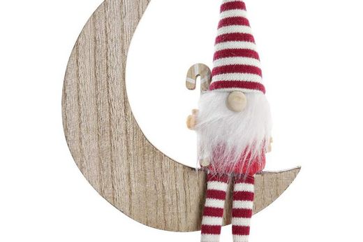 Decoración Colgante Arbol Navidad Madera Gnomo