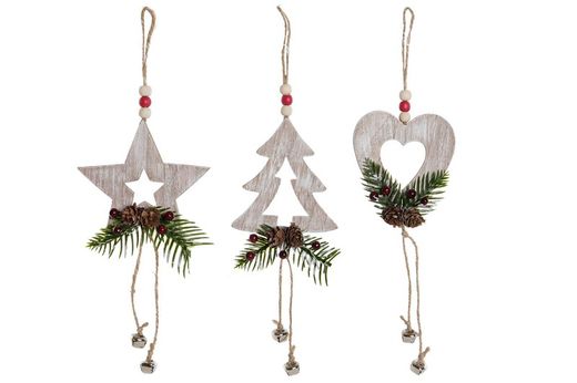 Wooden Hanging Christmas Tree Decoration 8x1x31