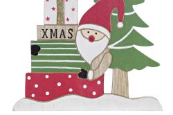 Decoración de MDF 22 x 2 x 23,5 Papá Noel PURPURINA Verde