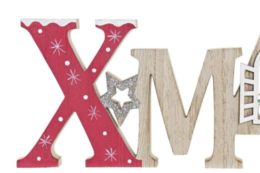 Decoración de MDF 28 x 2 x 16,5 2 Diseños Navidad