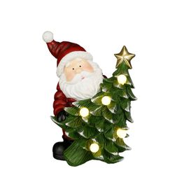 Christmas Decoration with LED Light Santa Claus with Tree Edelmann