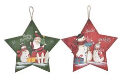 Christmas Wooden Star Hanging Door Wall Decoration