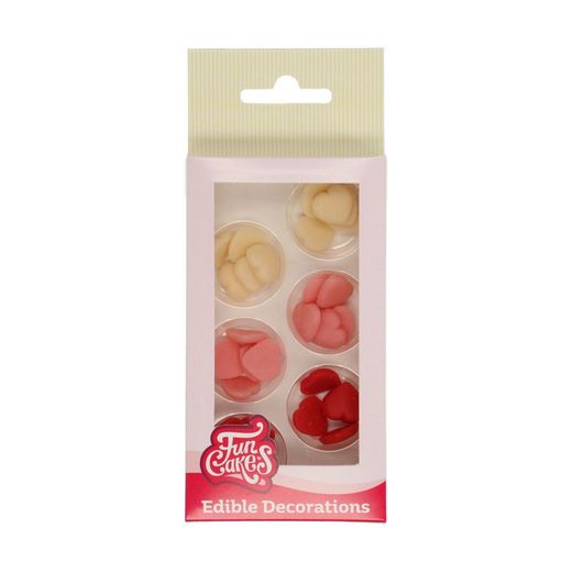 Decoração de sobremesa de corações de maçapão 30 unidades funcakes