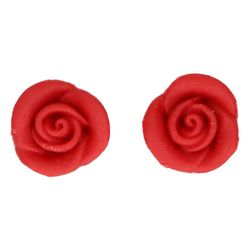 Marzipan dessert decoration red roses 6 units funcakes