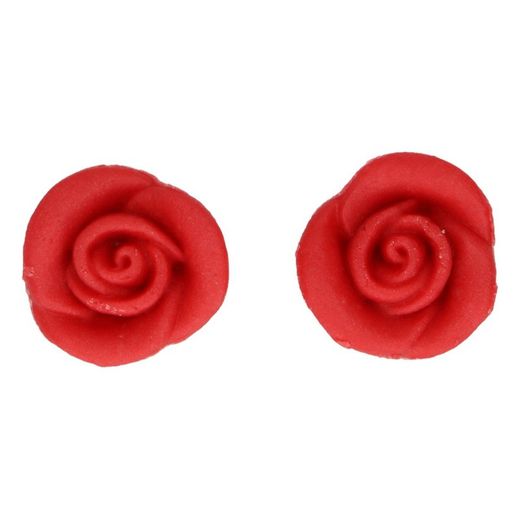 Marzipan dessert decoration red roses 6 units funcakes
