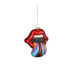 Disco Adorno Labios Vidrio Rojo 8,5 x 5 x 10 cm Edelmann