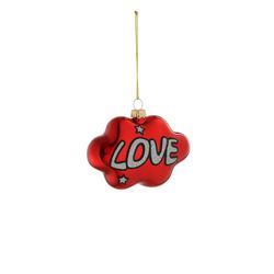 Disco Adorno LOVE Vidrio Rojo 10,5 x 4 x 7,5 cm Edelmann