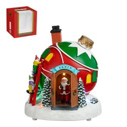 Escena Navideña Papá Noel en Casa a Pilas 19,5 x 18 x 22 cm Edelmann