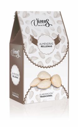 Estuche de Almendras Rellenas Navidad Turrones Vicens