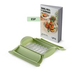 Estuche de Vapor con Bandeja 2 Personas con Libro de Recetas ES Lékué