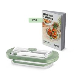 Estuche de Vapor de Vidrio 2 Personas con Libro de Recetas ES Lékué
