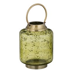 Farol Navideño Decorativo Yiva Verde Antiguo 29 x 21 cm Edelmann