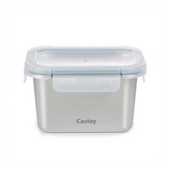 Fiambrera Acero Inox apto Microondas Hermético Castey Rectang 750 ml