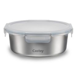 Fiambrera Acero Microondas Hermético Castey Redondo 650 ml