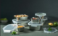 Fiambrera Acero Microondas Hermético Castey Redondo 1500 ml