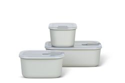 Fiambrera Contenedor Hermético Set 3 pzas 2x450 1x1000 Blanco Nórdico Easyclip Mepal