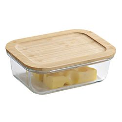 Fiambrera Tapa Bambu Rectangular 85 cl Apto Horno Kesper