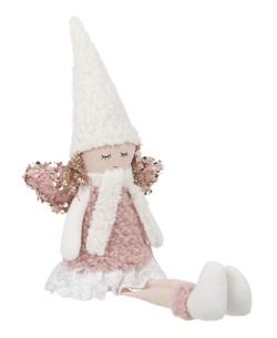 Pink seated Christmas angel figure