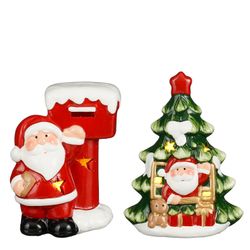Figura Buzón Árbol de Navidad Rojo 2 Piezas LED a Pilas 10 x 7 x 12 cm Edelmann