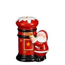 Figura Buzón Papá Noel Rojo LED a Pilas 15 x 10 x 20 cm Edelmann