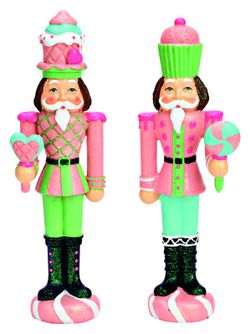 Nötcrackern figur jul rosa och grön G Wurm