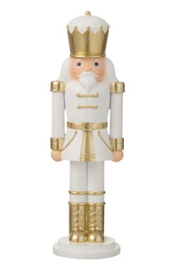 White and Gold Large Christmas Nutcracker Figure