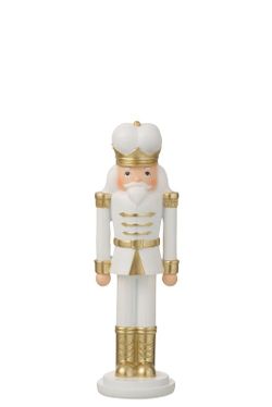 White and Gold Medium Christmas Nutcracker Figure