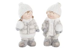 Keramikfigur Barn Jul med LED-ljus