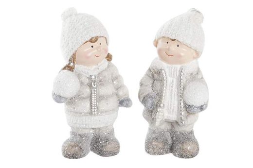 Keramikfigur Barn Jul med LED-ljus