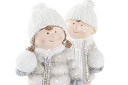 Keramikfigur Barn Jul med LED-ljus