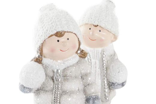 Keramikfigur Barn Jul med LED-ljus