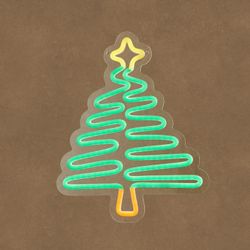 Figura de Neón LED Navidad Árbol Multicolor 230 LED Adaptador y Temporizador 26,5 x 33 cm Edelmann