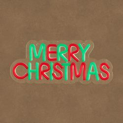 Figura de Neón LED Navidad Merry Christmas Multicolor 100 LED Adaptador y Temporizador 30 x 12,5 cm Edelmann